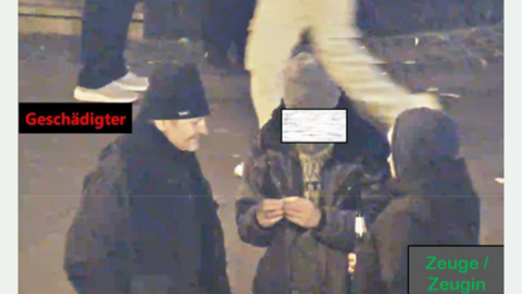 Geschädigter und unbekannte Person