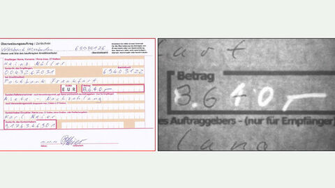 Manipulation an Überweisungsträger