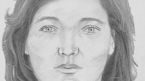 Rekonstruierte Portraitzeichnung in schwarz-weiß