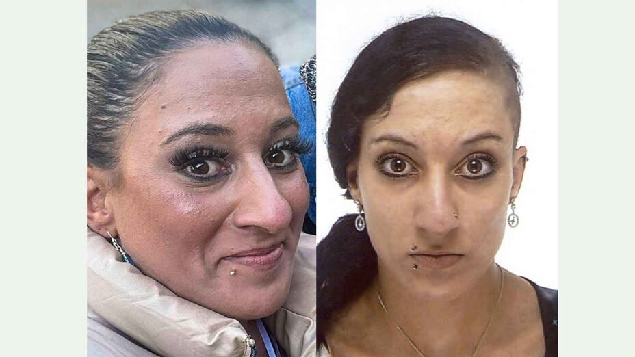 Collage aus zwei Bilder der vermissten Samira Semic aus Kirchhain